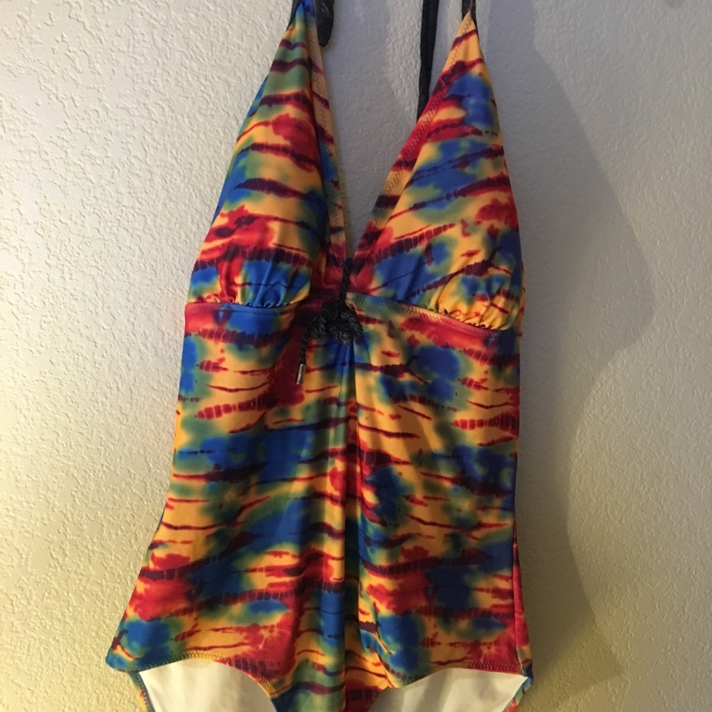 Apple bottom halter one piece bathing suit
